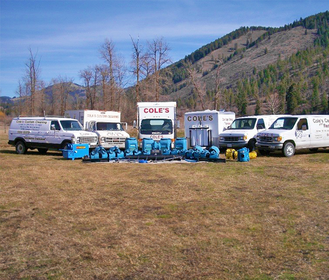 Cleaning equipment and company vehicles